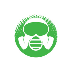 Flat Asbestos Removal Mask Helmet Symbol