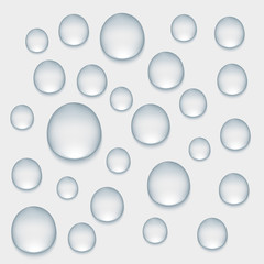 Set with drops on a white background