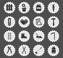 Garden tools simply icons