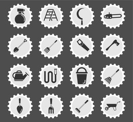 Garden tools simply icons