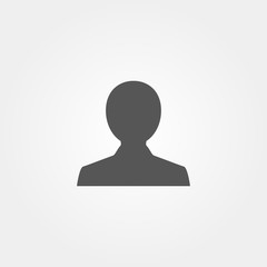 Icon people in flat style grey color