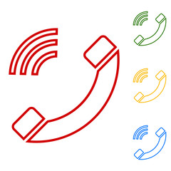 Phone sign. Set of line icons