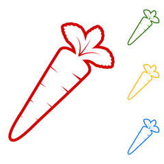 Carrot sign. Set of line icons