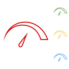 Speedometer sign. Set of line icons