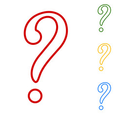 Question mark sign. Set of line icons