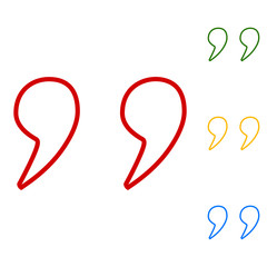 Quote sign. Set of line icons