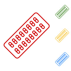 Pills sign. Set of line icons