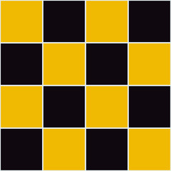 Yellow Black Chessboard Background Vector Illustration