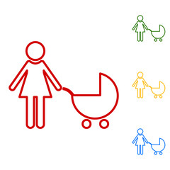 Family sign. Set of line icons