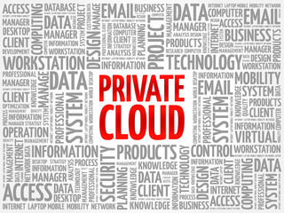 Private cloud word cloud concept