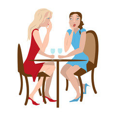 Two gossip girls. Vector illustration. eps10