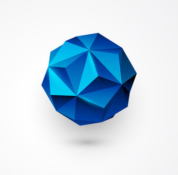 Abstract Vector polygon shape.  low poly sphere. 