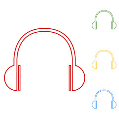 Headphones. Set of line icons