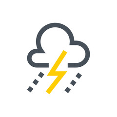 Lightning, weather line icon.