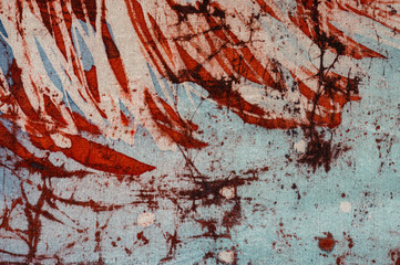 Stripes, hot batik, background texture, handmade on silk, abstract surrealism art