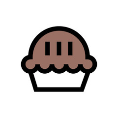 Muffin, tart line icon.