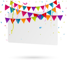 Fototapeta premium Celebration with party flags and confetti