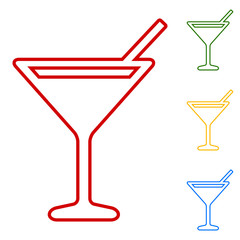 Coctail. Set of line icons