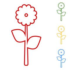 Flower. Set of line icons