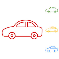 Car. Vector. Set of line icons