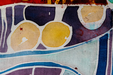 Abstraction, hot batik, background texture, handmade on silk, abstract surrealism art