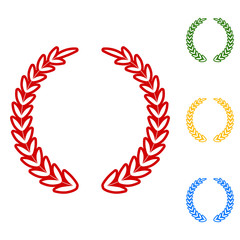 Laurel Wreath. Set of line icons