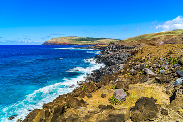 Fototapeta na wymiar Shoreline of Easter Island