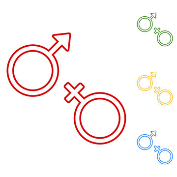 Sex symbol. Set of line icons