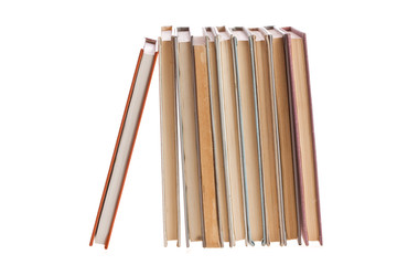 stack of Old books isolated on white