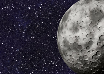 big moon with craters on a space backgrounds © Mikhail Ulyannikov