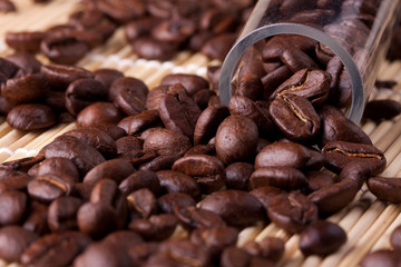 coffee beans take the sample the lab.