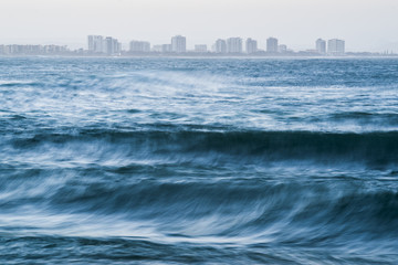 Mooloolaba beach at dusk. Sunshine Coast, Queensland.