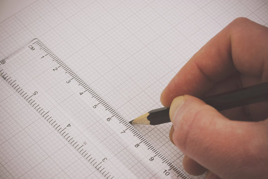 Hand drawing in graph paper
