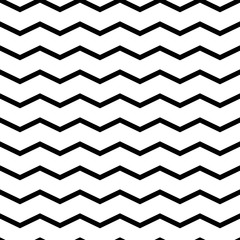 Vector zig zag seamless pattern. Black and white background
