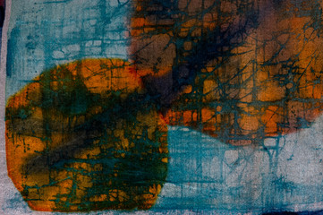 Abstraction, hot batik, background texture, handmade on silk, abstract surrealism art