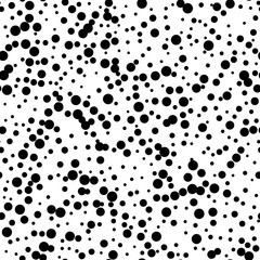 Vector seamless pattern. Abstract background with circles. Black and white polka dot ornament