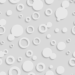 Abstract Geometric 3d White Circle Seamless Pattern, Vector Background