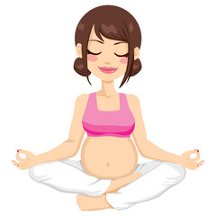 Beautiful young pregnant woman practicing yoga pose