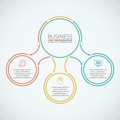 Thin line flat element for infographic.