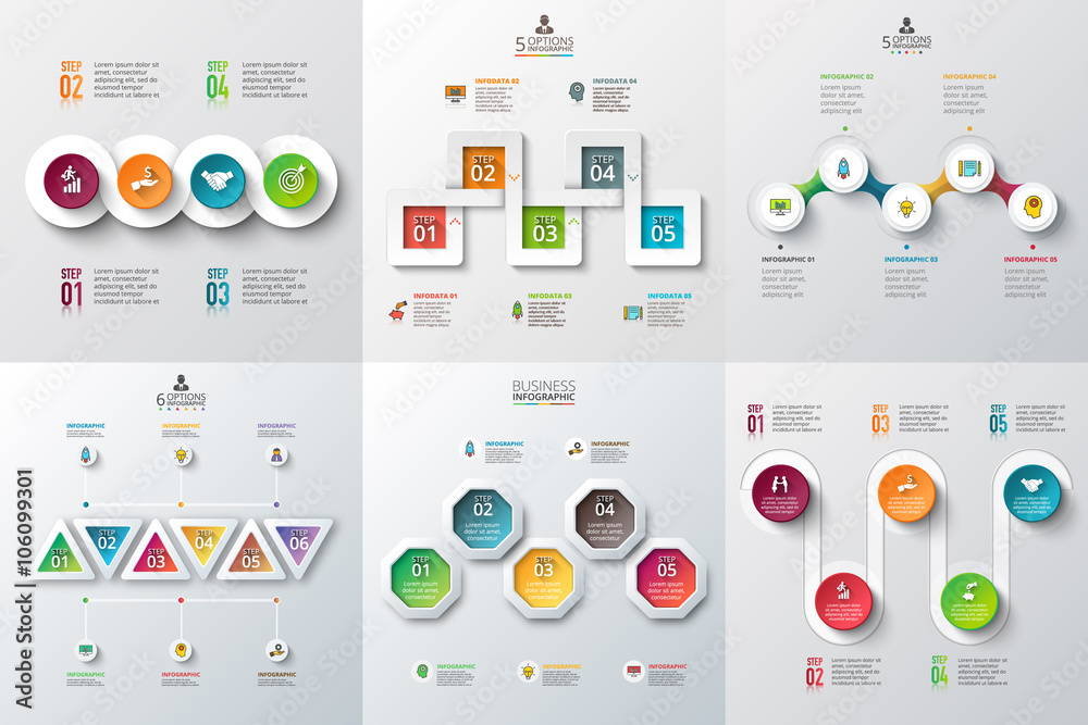 Poster abstract infographics number options template.