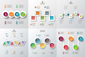Abstract infographics number options template. 