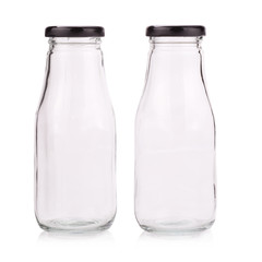 Empty  glass bottle isolated on white background