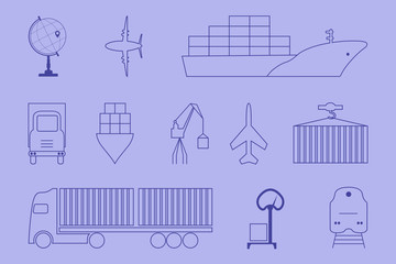 logistics set. Vector illustration. eps10