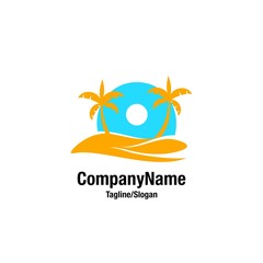 beach logo icon Vector
