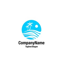 beach logo icon Vector
