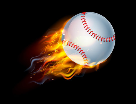 Baseball Ball on Fire