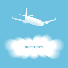 Fototapeta premium logo with cloud and aircraft. Vector illustration. eps10