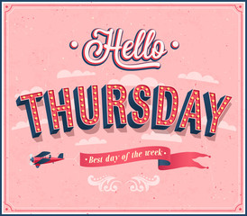 Hello Thursday typographic design. - 106102334