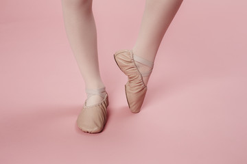 Young ballerina, close up  on feet