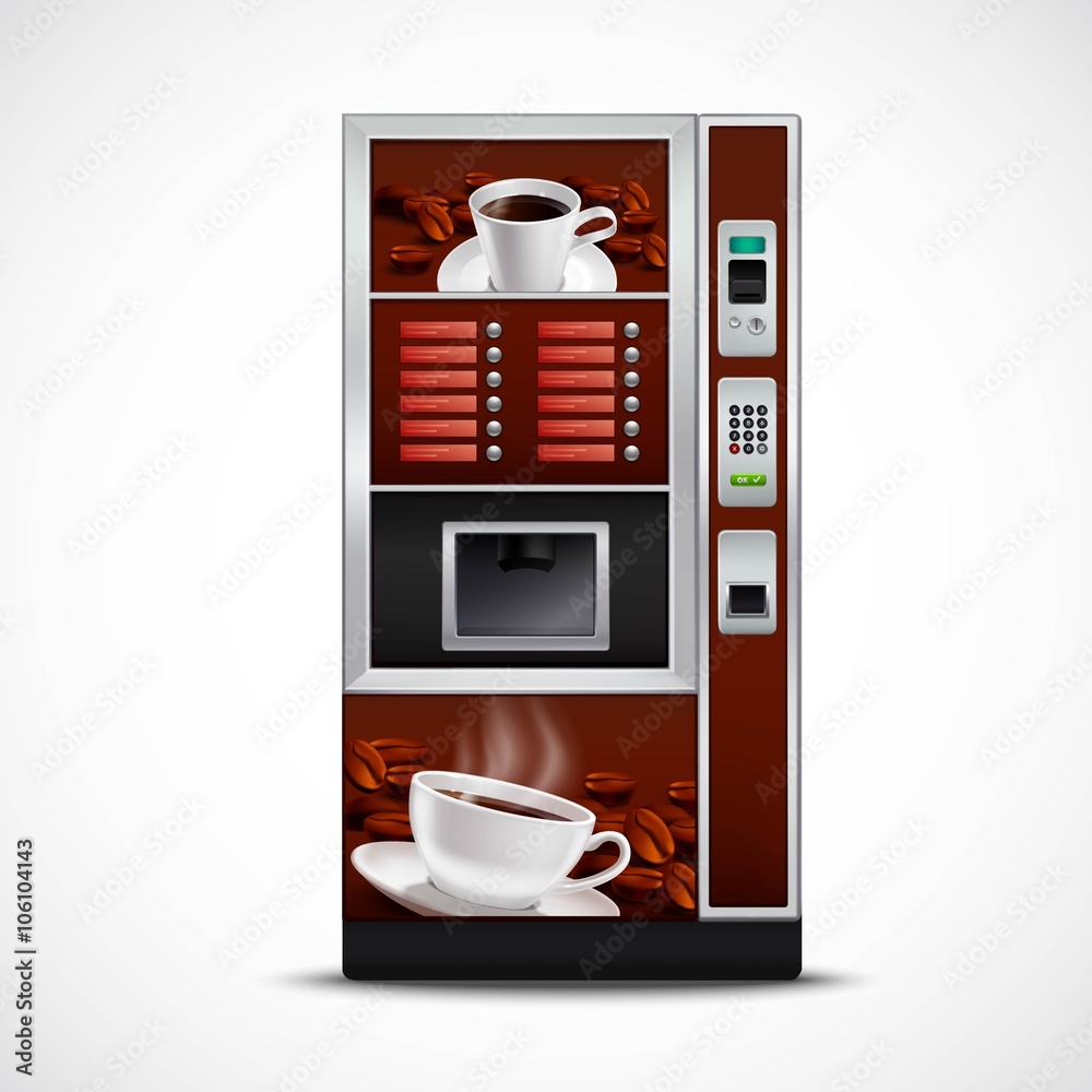 Wall mural Realistic Coffee Vending Machine 